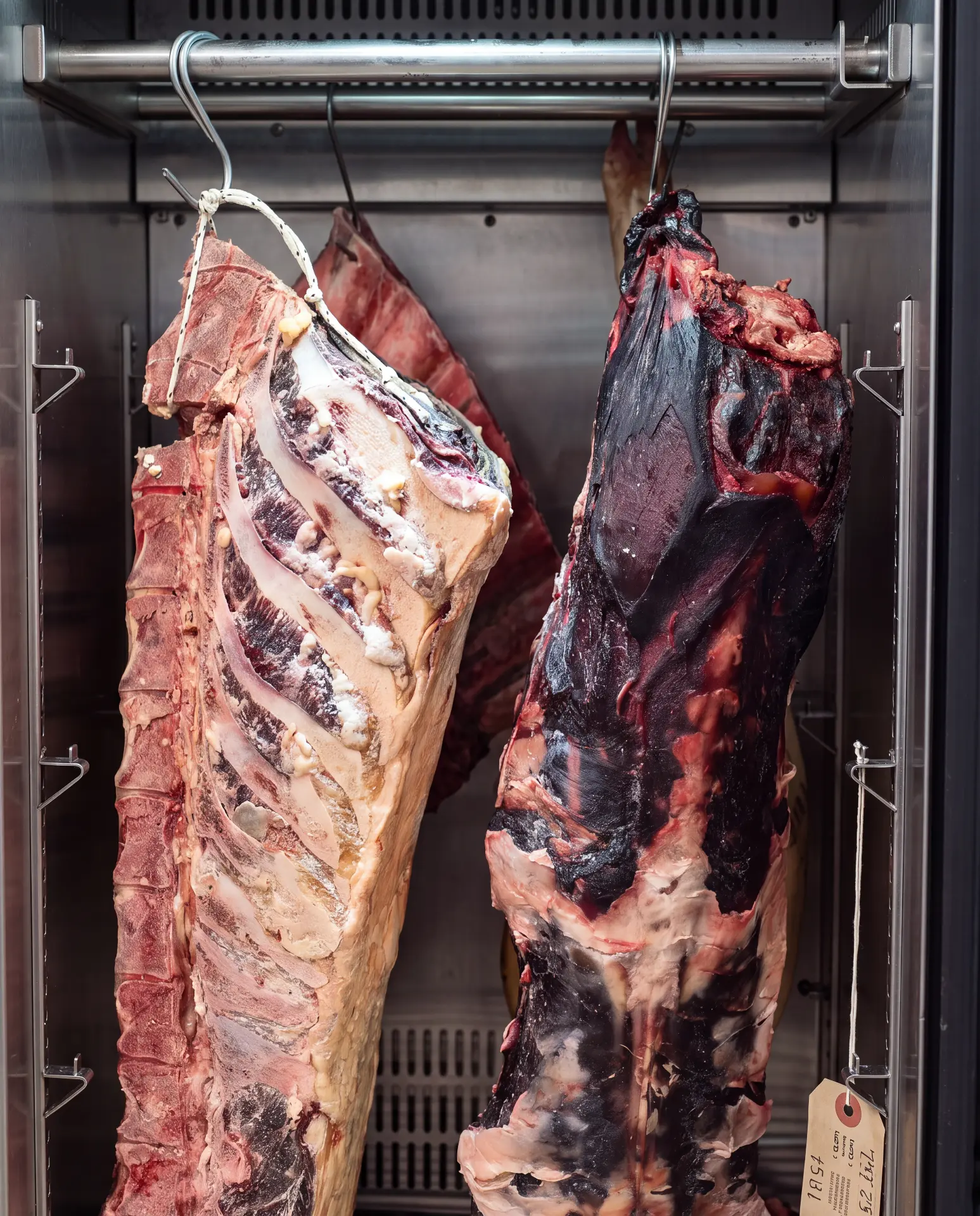 Beef dry-ageing in a temperature-controlled chamber